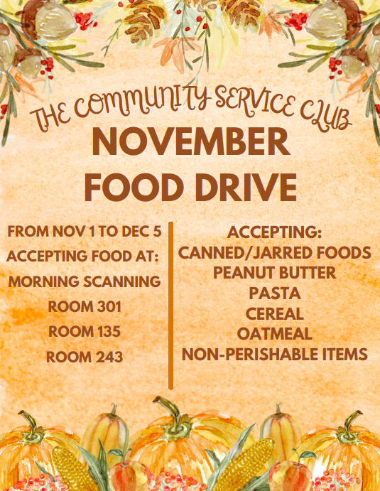 Community Service Food Drive Grady